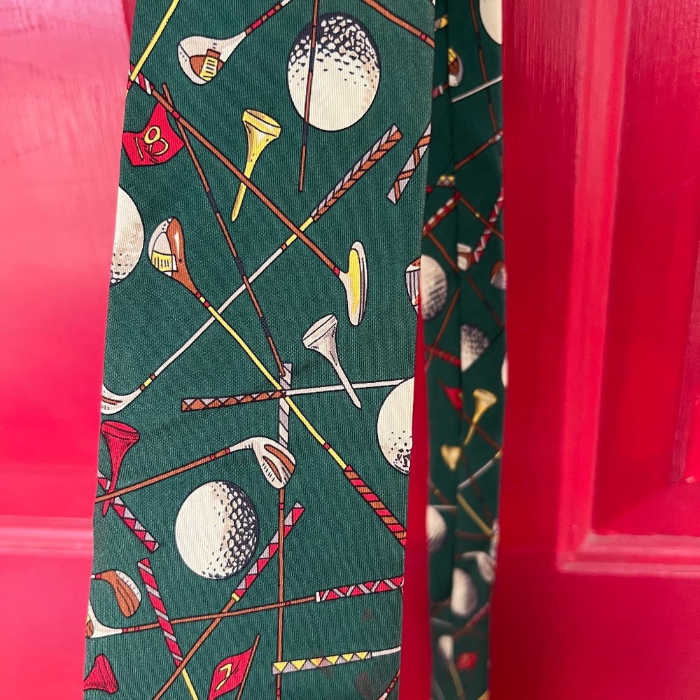 Golf Men's Tie Formal Business Outdoor Sports Green Mills Touche Made in USA